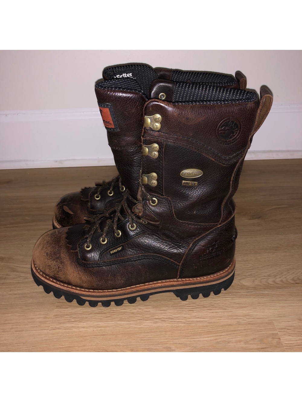 RED WING IRISH SETTER ELK TRACKER LEATHER GORE TEX BROWN HUNTING BOOTS MENS 8.5